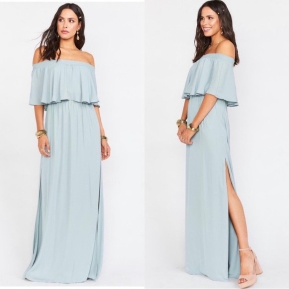 Show me your Mumu Hacienda Maxi Dress Silver Sage Crisp - Picture 1 of 7